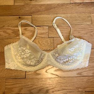 Pastel yellow sheer Victoria secret bra